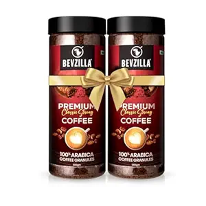Bevzilla 400 Gram (200 Gm Pack of 2) 100% Arabica Instant Classic Strong Coffee Powder | Make 200 Cups Coffee| Espresso, Latte & Cappucino| Hot Cold Unbreakable Jar