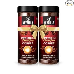 Bevzilla 400 Gram (200 Gm Pack of 2) 100% Arabica Instant Classic Strong Coffee Powder | Make 200 Cups Coffee| Espresso, Latte & Cappucino| Hot Cold Unbreakable Jar